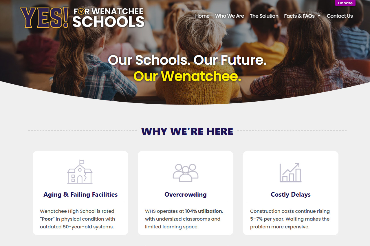 Yes for Wenatchee Schools website