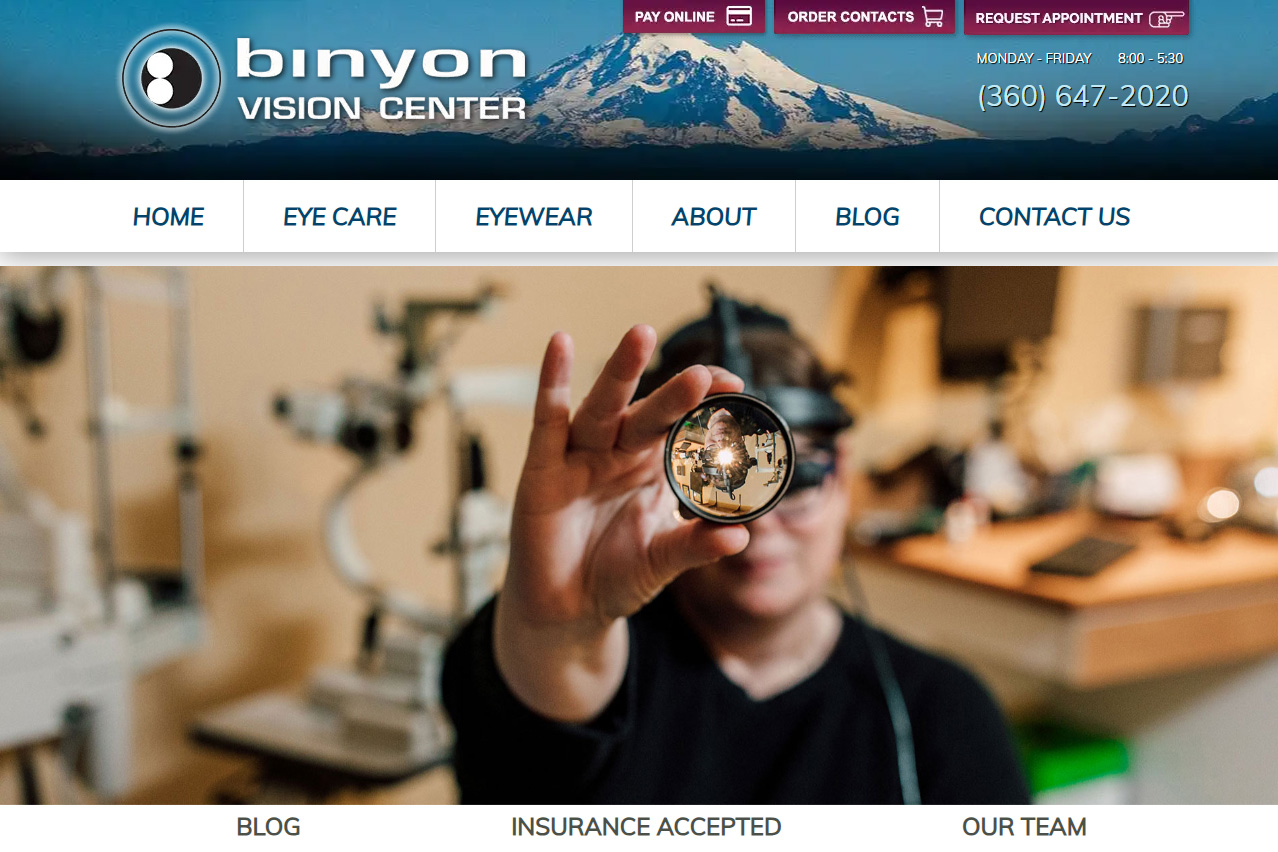 Binyon Vision Center website