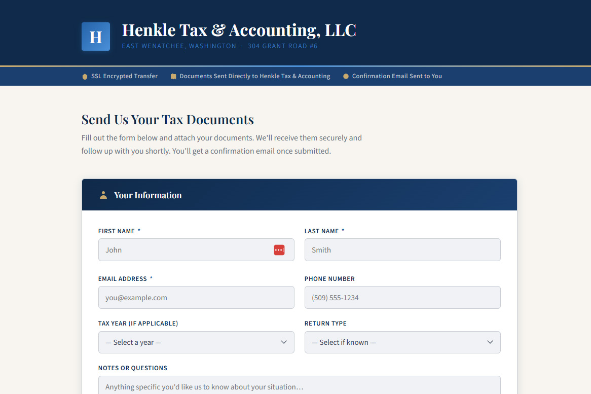 Henkle Tax & Accounting secure document portal