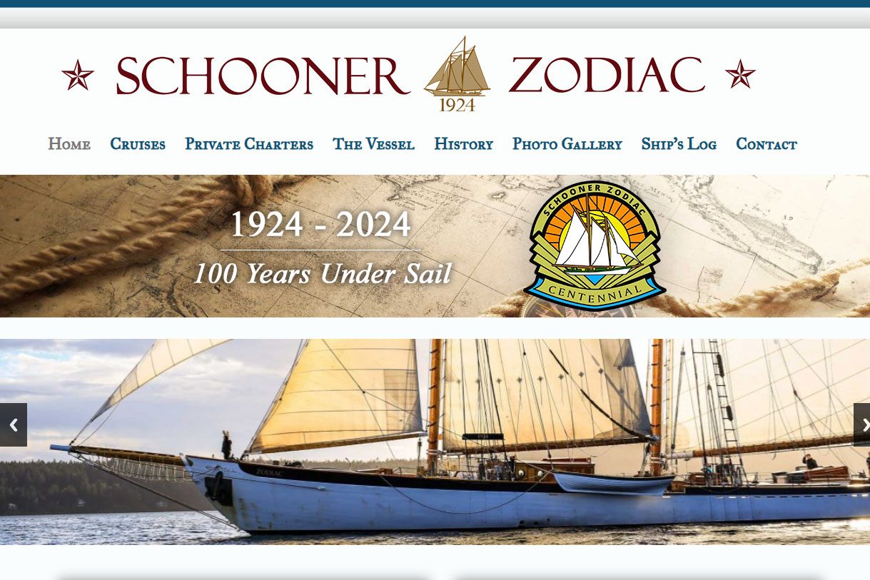 Schooner Zodiac website